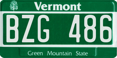 VT license plate BZG486