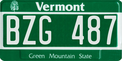VT license plate BZG487