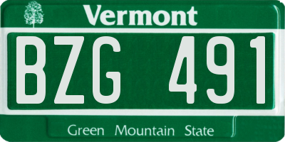 VT license plate BZG491