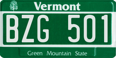 VT license plate BZG501