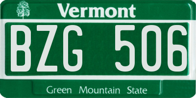 VT license plate BZG506