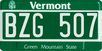 VT license plate BZG507