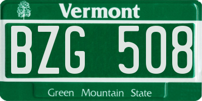 VT license plate BZG508