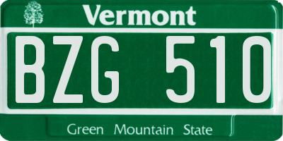 VT license plate BZG510