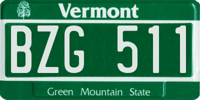 VT license plate BZG511