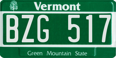 VT license plate BZG517