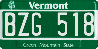 VT license plate BZG518