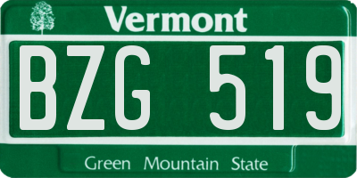 VT license plate BZG519