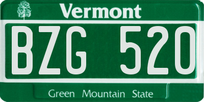 VT license plate BZG520