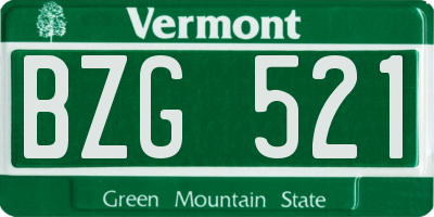 VT license plate BZG521