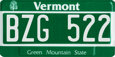 VT license plate BZG522