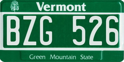 VT license plate BZG526