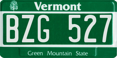VT license plate BZG527
