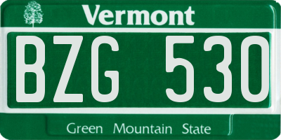VT license plate BZG530