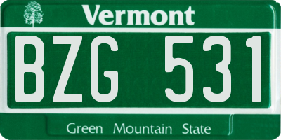 VT license plate BZG531