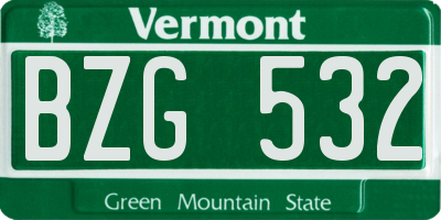 VT license plate BZG532