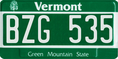 VT license plate BZG535