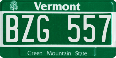 VT license plate BZG557