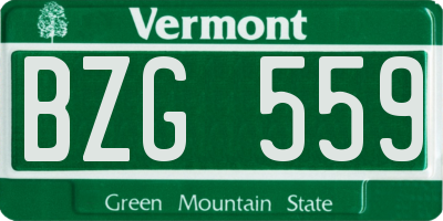 VT license plate BZG559
