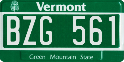 VT license plate BZG561