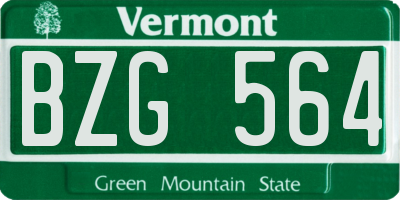 VT license plate BZG564