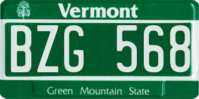 VT license plate BZG568