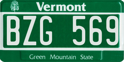 VT license plate BZG569