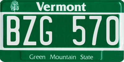 VT license plate BZG570
