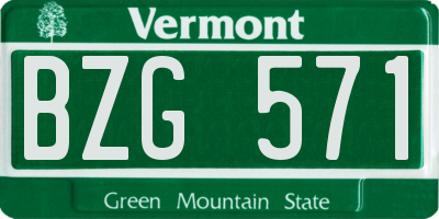 VT license plate BZG571