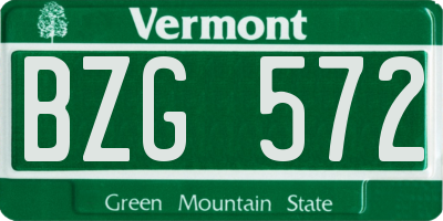 VT license plate BZG572