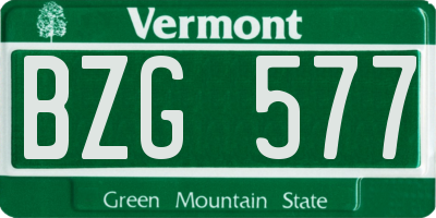 VT license plate BZG577