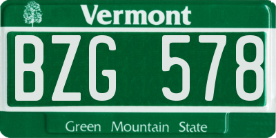 VT license plate BZG578