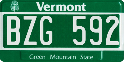VT license plate BZG592
