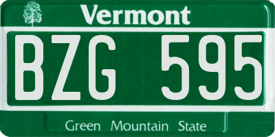 VT license plate BZG595