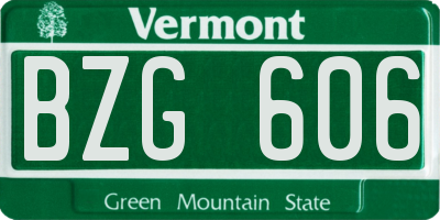 VT license plate BZG606