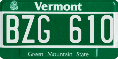 VT license plate BZG610