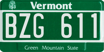 VT license plate BZG611