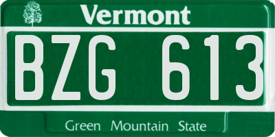 VT license plate BZG613