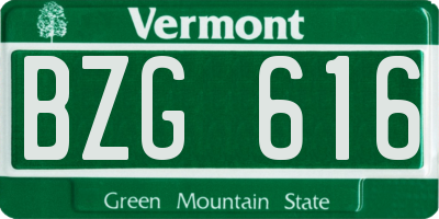 VT license plate BZG616