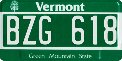 VT license plate BZG618
