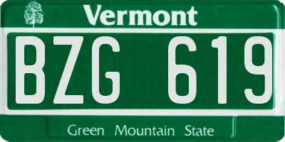 VT license plate BZG619
