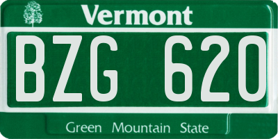 VT license plate BZG620