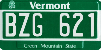 VT license plate BZG621