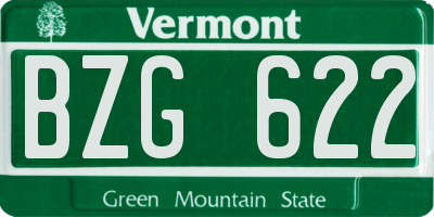 VT license plate BZG622
