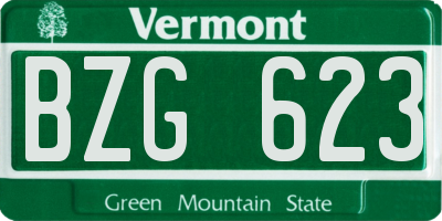 VT license plate BZG623