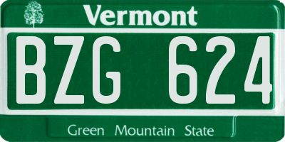 VT license plate BZG624