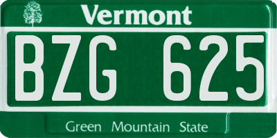 VT license plate BZG625