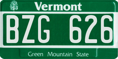 VT license plate BZG626