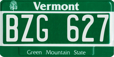 VT license plate BZG627