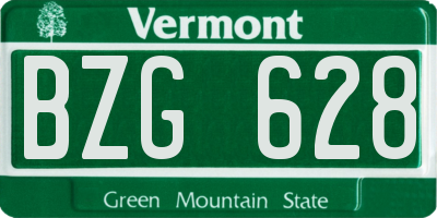 VT license plate BZG628